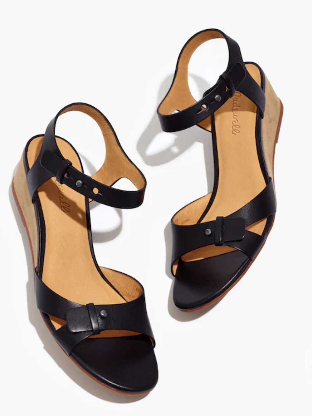 Madewell The Joan Leather Wedge Sandal Size 8 1/2
